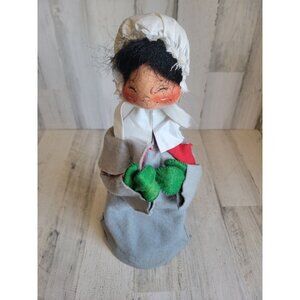 Large Annalee caroler woman Pilgrim Xmas home decor smile